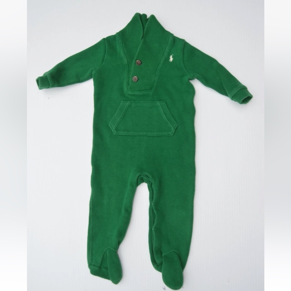 Ralph Lauren Green Footed One-Piece